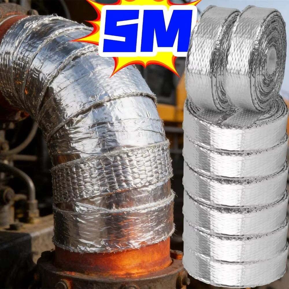 Exhaust Wrap Titanium - 5M Exhaust Pipe Heat Wrap Tape